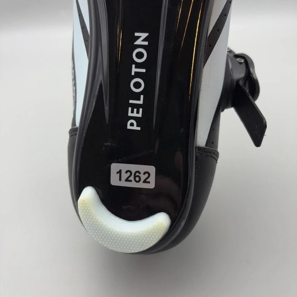 Peloton Cycling Shoes Womens 40 Black Red Hook and Loop Indoor Spin Athletic